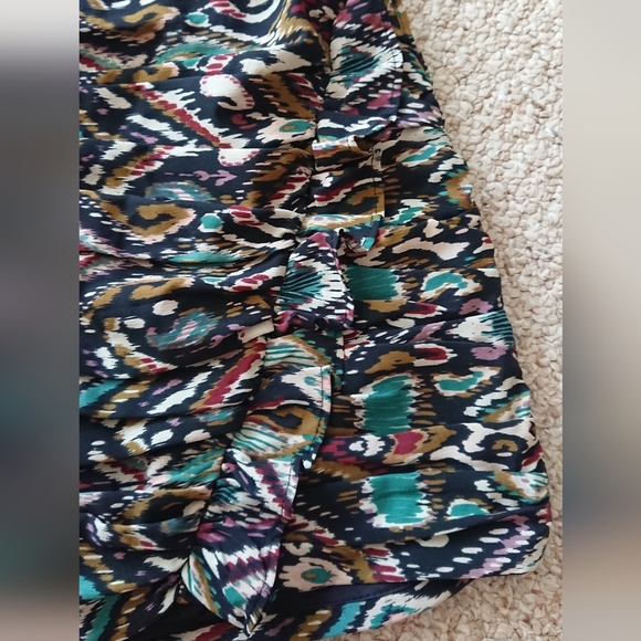 Zara multicolor printed ruffled gathered detail mini skirt size S - Picture 6 of 10